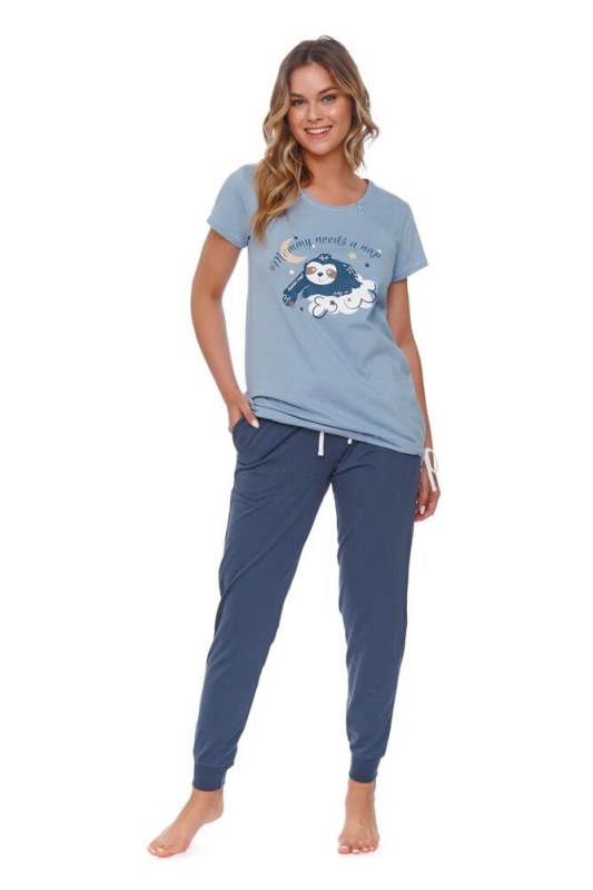 Mateřské dámské pyžamo Lenochod modré - Dámské pyžama