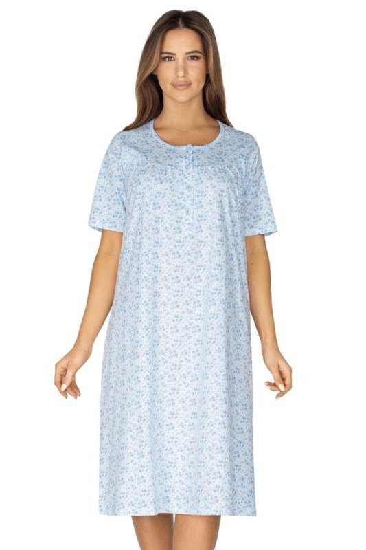 Dámská noční košilka model 17261112 modrá s květy - Regina - Dámské pyžama