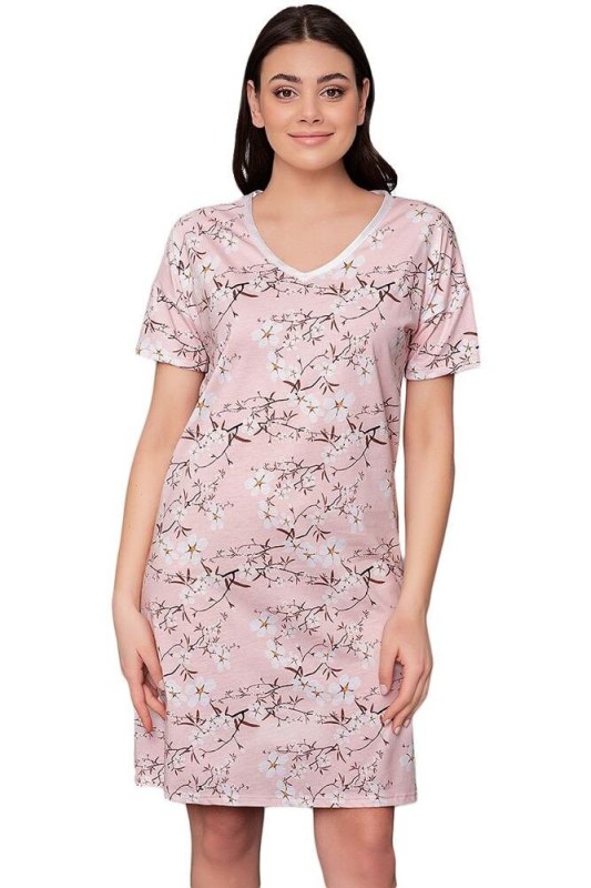Noční košilka model 17333498 růžová s květy - Italian Fashion - Dámské pyžama