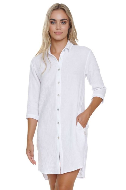 dámská košilka bílá model 19761405 - DN Nightwear - Doplňky čepice, rukavice a šály