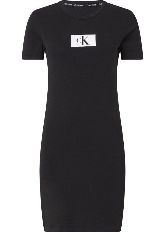Dámská noční košile Night Dress CK96 S/S 000QS6944EUB1 černá - Calvin Klein - Dámské pyžama