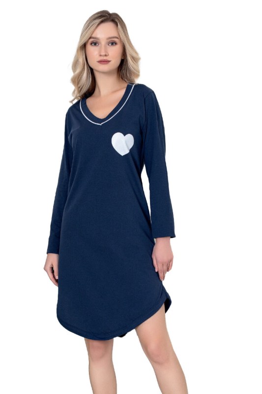 Dámská noční košile tm. modrá se Secret model 19034493 - Christina Secret - Dámské pyžama