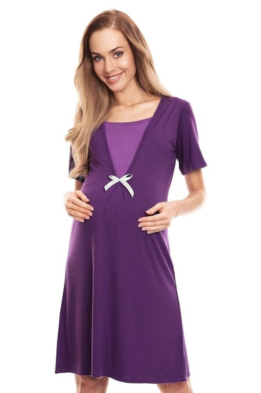 Dámská těhotenská noční košile FW200581133-6 fialová - PeeKaBoo - Dámské pyžama
