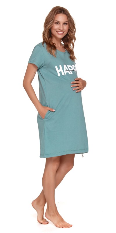 Dámská mateřská noční košile TCB.9504 zelená - Doctor Nap - Dámské pyžama