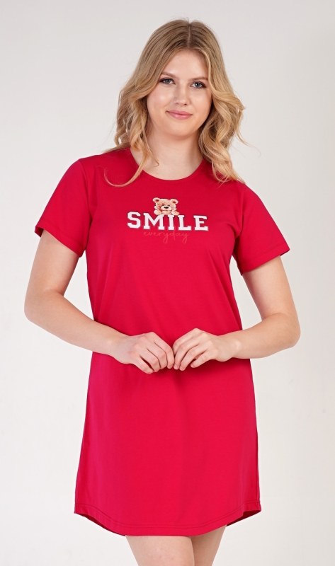 Dámská noční košile s krátkým rukávem Méďa Smile