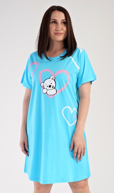 Dámská noční košile s krátkým rukávem Medvídek - Dámské pyžama