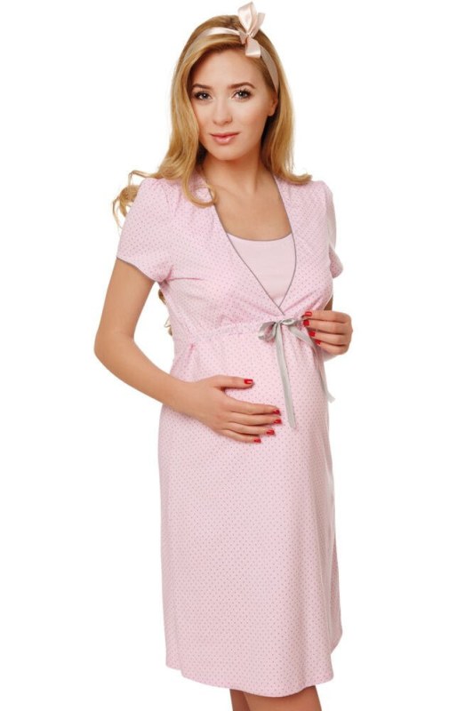 Bavlněná těhotenská noční košile Felicita růžová