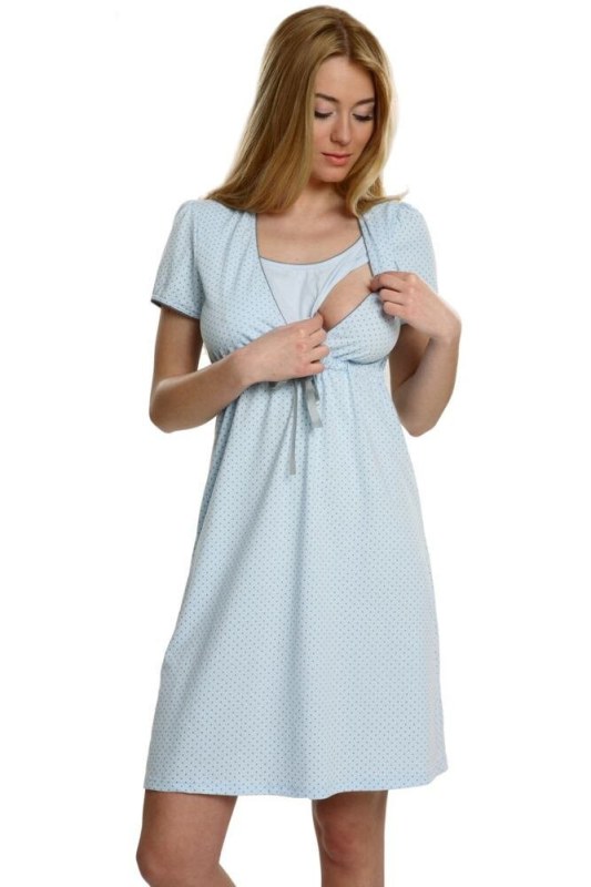 Bavlněná noční košile modrá model 5428120 - Italian Fashion