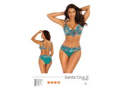 Dámské dvoudílné plavky model 18132934 Santa Cruz 2 zelená s květy - Self