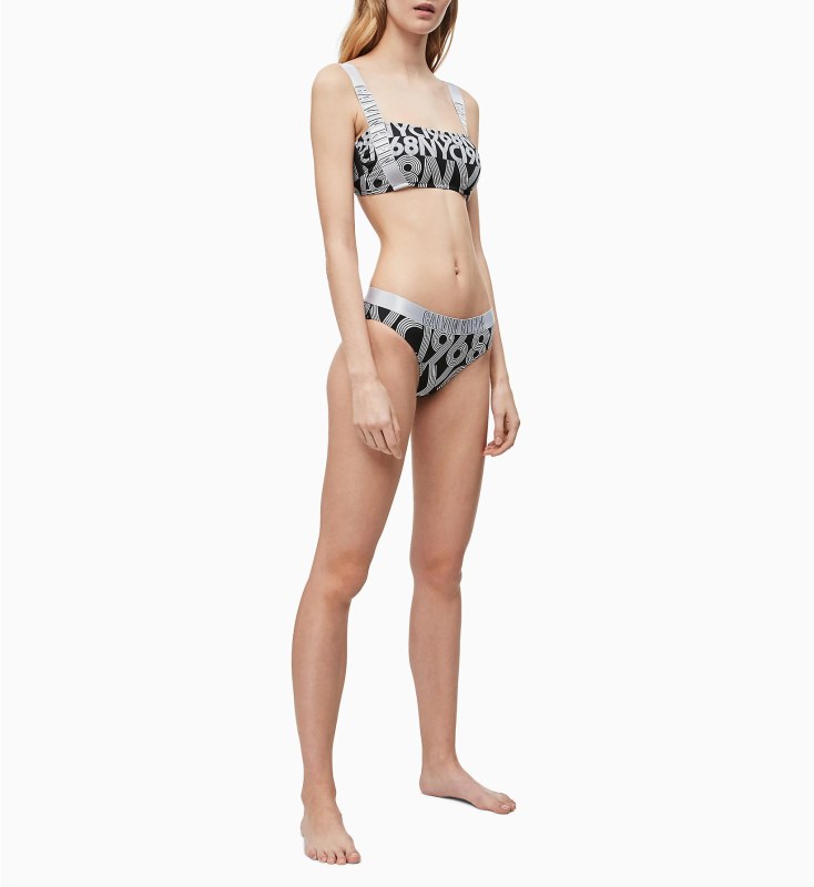 Spodní díl plavek model 7755524 černobílá - Calvin Klein - Dámské plavky