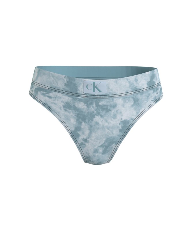 Dámské plavkové kalhotky KW0KW02124 0GY modrá - Calvin Klein - Dámské plavky