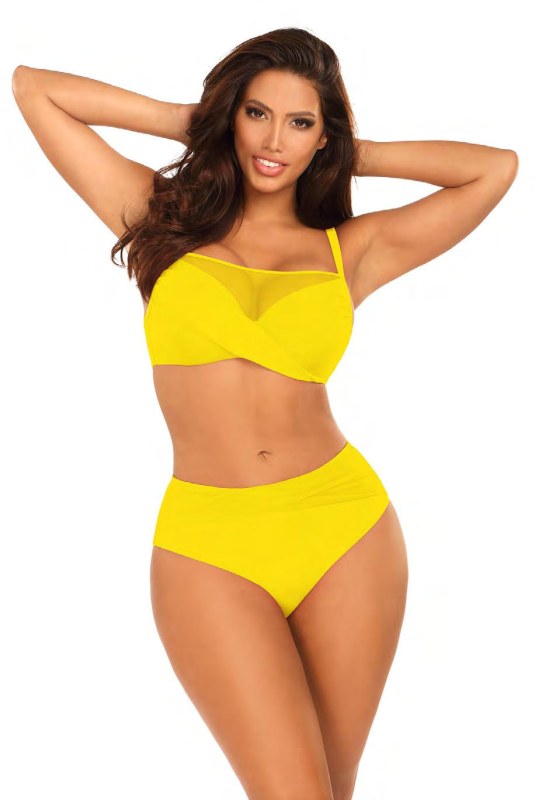 Dámské dvoudílné plavky Fashion 32 S1002N3-21 žluté - Self - Dámské plavky