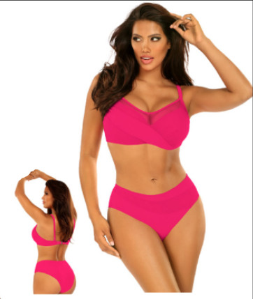 Dámské dvoudílné plavky Fashion 18 S940FA18-2d tm. růžové - Self - Dámské plavky