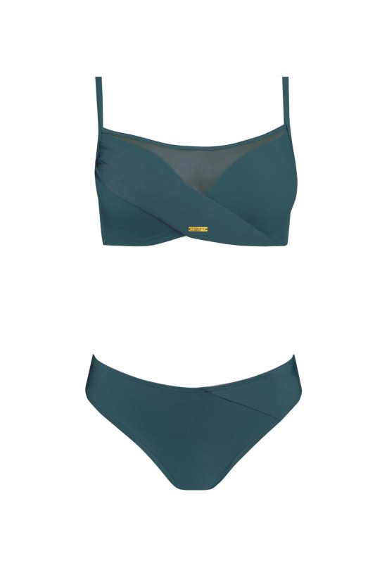 Dámské dvoudílné plavky Fashion10 S1002N-7 tm. zelené - Self - Dámské plavky
