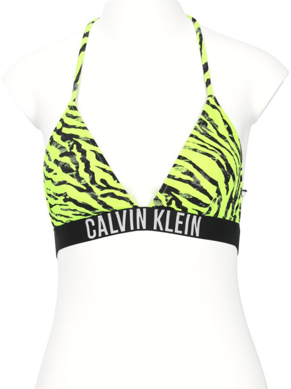 Dámská plavková podprsenka KW0KW02331 OIC neonově žlutá s potiskem - Calvin Klein - Dámské plavky
