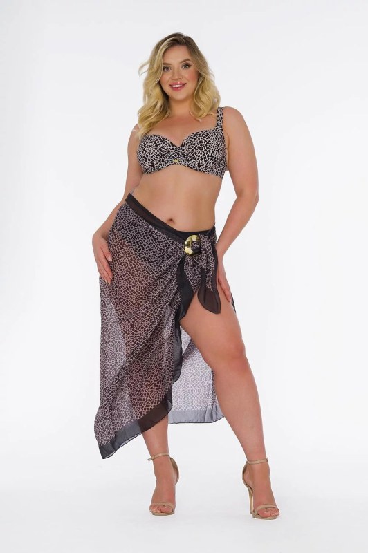 Dámské pareo 13 černé s geometrickým vzorem model 21135593 - Self