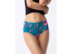Dámské kalhotky model 20576771 maxi Wild Rose petrolejová se vzorem - Julimex