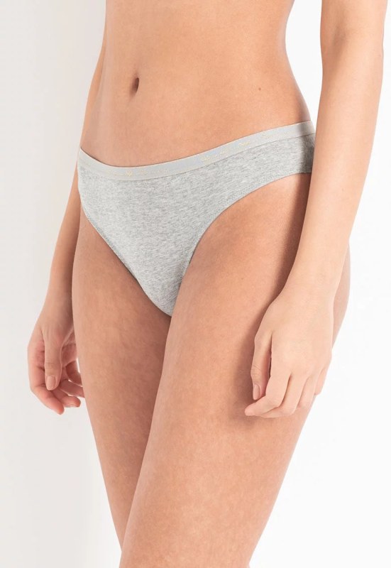 Dámské brazilské kalhotky 2 pack Šedá model 16279305 - Emporio Armani - Doplňky čepice, rukavice a&nbsp;šály