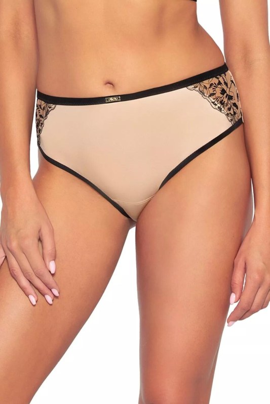 Dámské brazilky / kalhotky Retro model 21875954 Tělová s&nbsp;černou - Ava - Dámské kalhoty