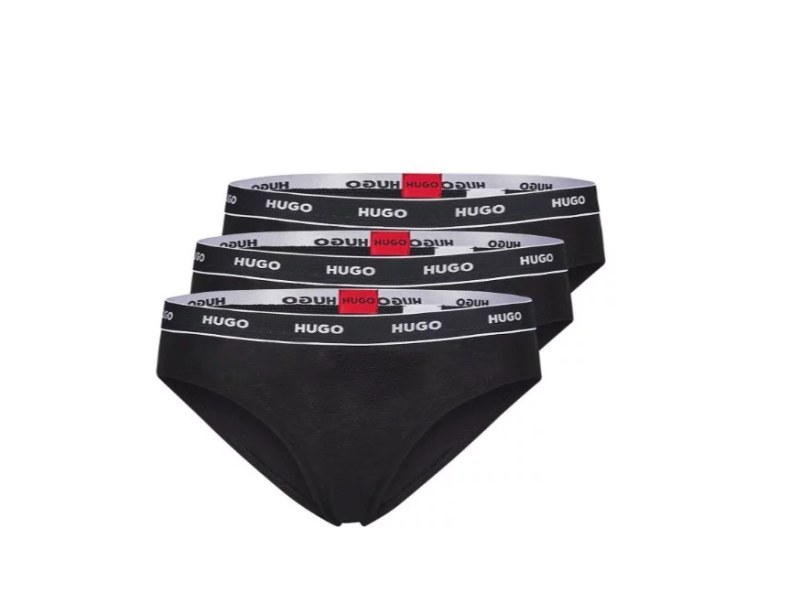 Dámské kalhotky 3ks model 17623363 001 černá - Hugo Boss