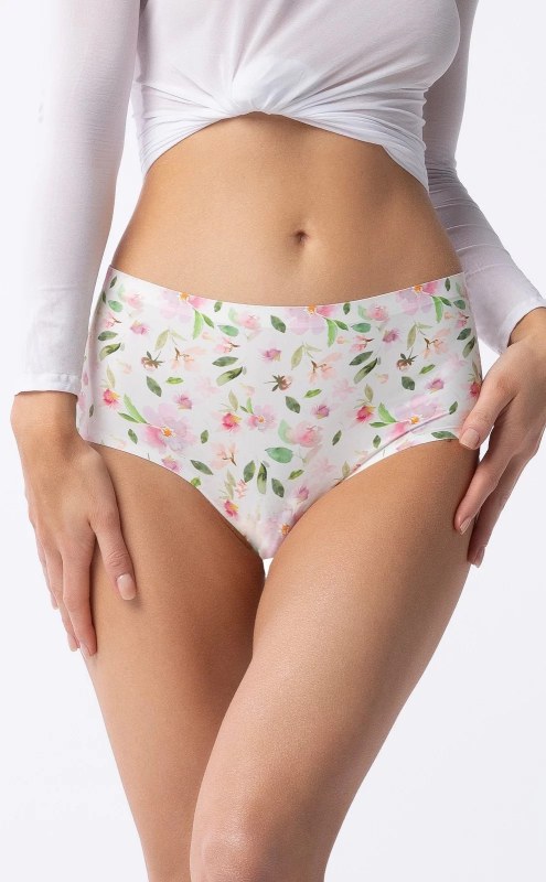 Dámské kalhotky Simple Maxi Jasmine Ecru mix vzor - Julimex