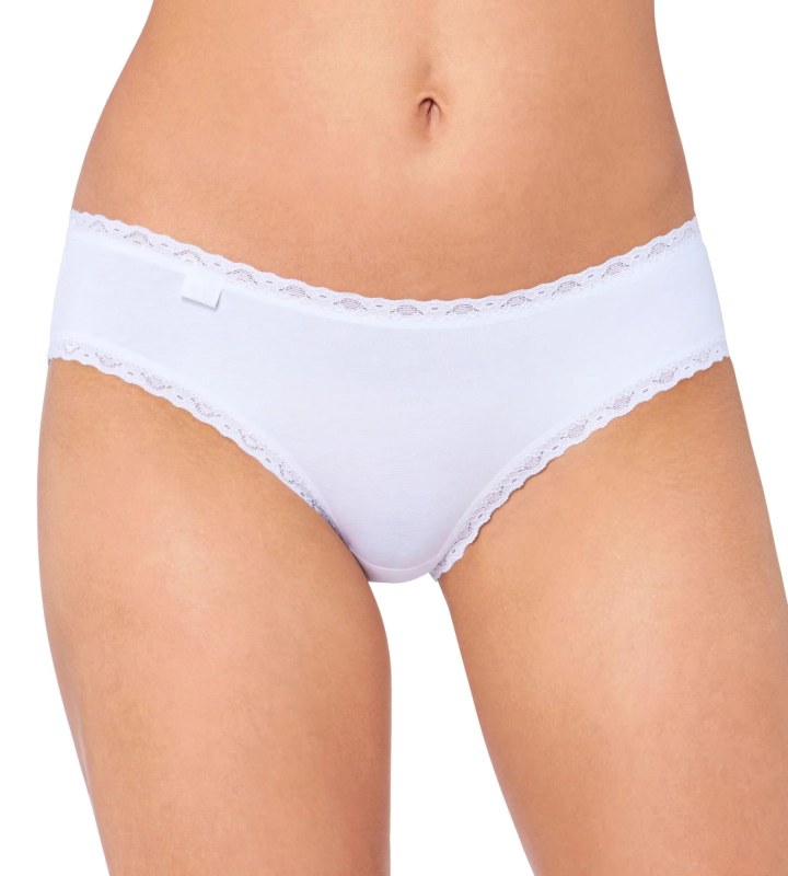 Kalhotky 24/7 Cotton Lace Hipster bílé - Sloggi