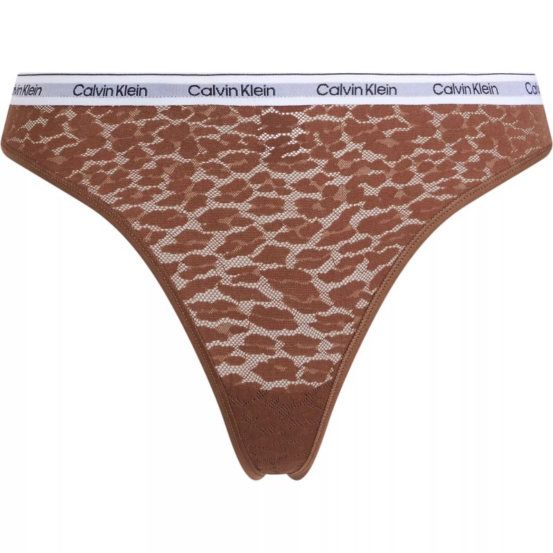 Dámská tanga HIGH LEG THONG hnědé model 19424511 - Calvin Klein