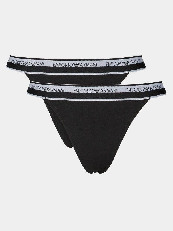 Dámská tanga 2Pack 00020 černá model 19916502 - Emporio Armani
