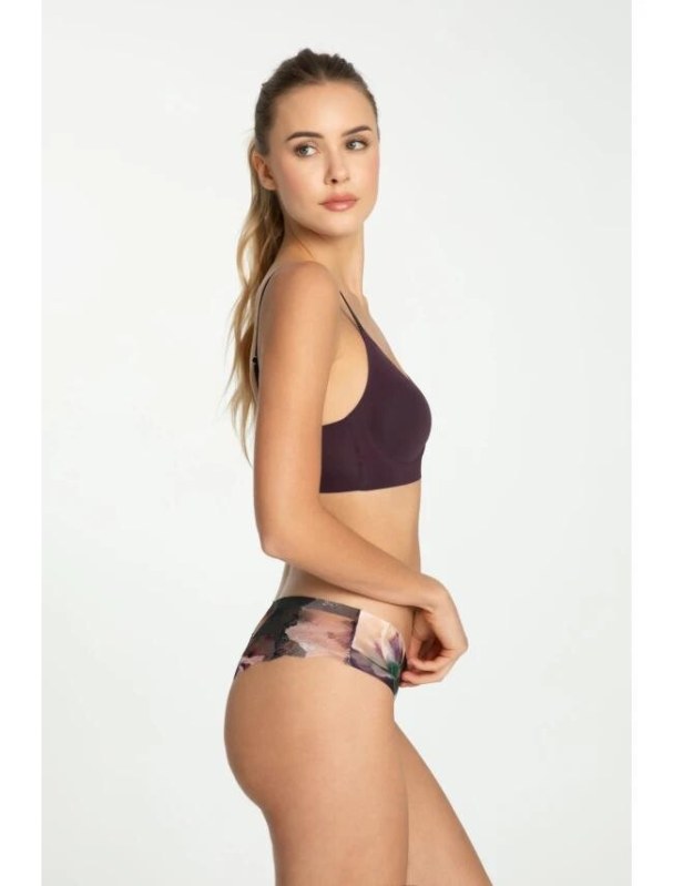Dámské kalhotky Velvet Bloom Tanga Brasil - Julimex