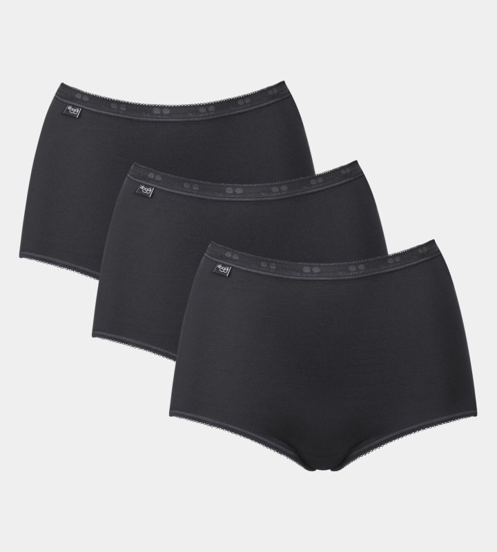 Dámské kalhotky Basic+ Maxi 3P černé - Sloggi - Dámské kalhoty