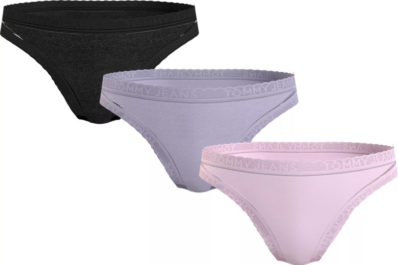 Dámské kalhotky 3Pack UW0UW05018 0V9 černé/fialové/sv. růžové - Tommy Hilfiger - Dámské kabáty