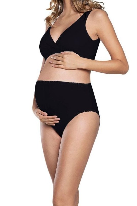 Bavlněné těhotenské kalhotky Mama Maxi černé - Doplňky čepice, rukavice a šály