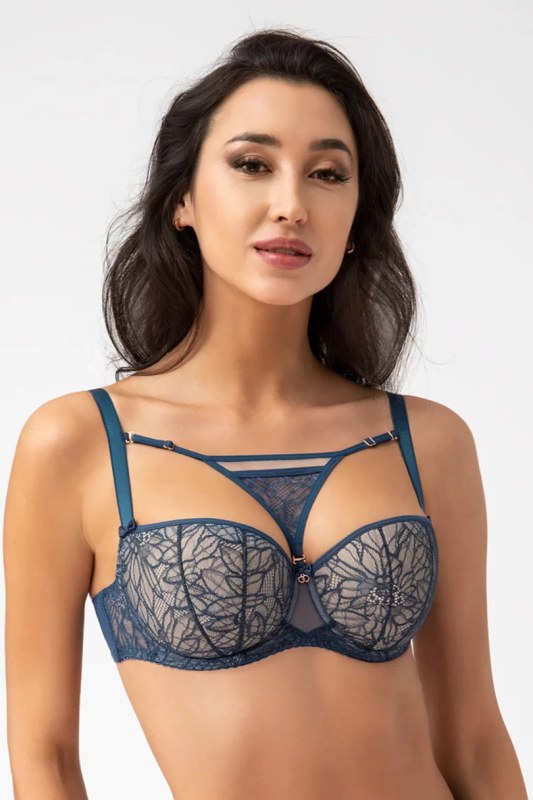 Dámská podprsenka Modrá s béžovou model 19396579 - Gorsenia