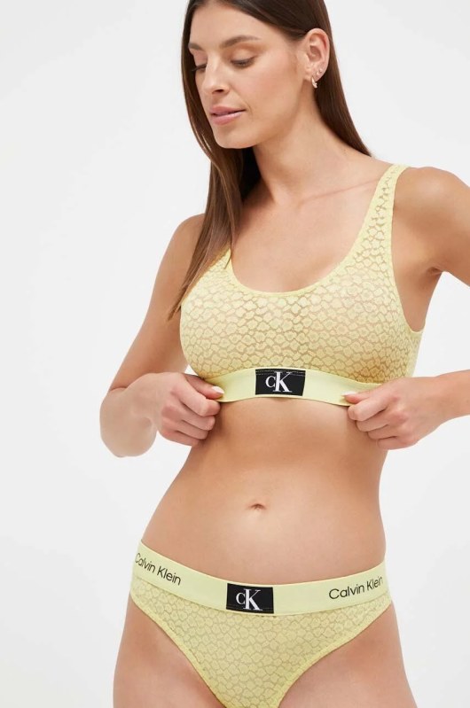 Dámská sportovní podprsenka žlutá model 20969724 - Calvin Klein