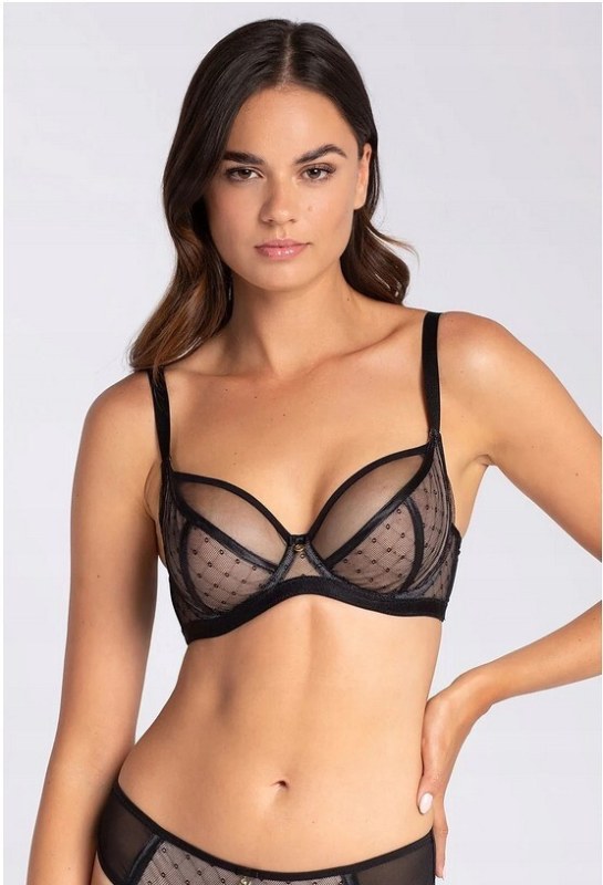 Dámská podprsenka model 21866311 01 Černá s béžovou - Gatta
