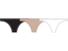 Dámská tanga 3 Pack Thongs Bottoms Up 000QD3802EFIY černá/bílá/mandlová - Calvin Klein