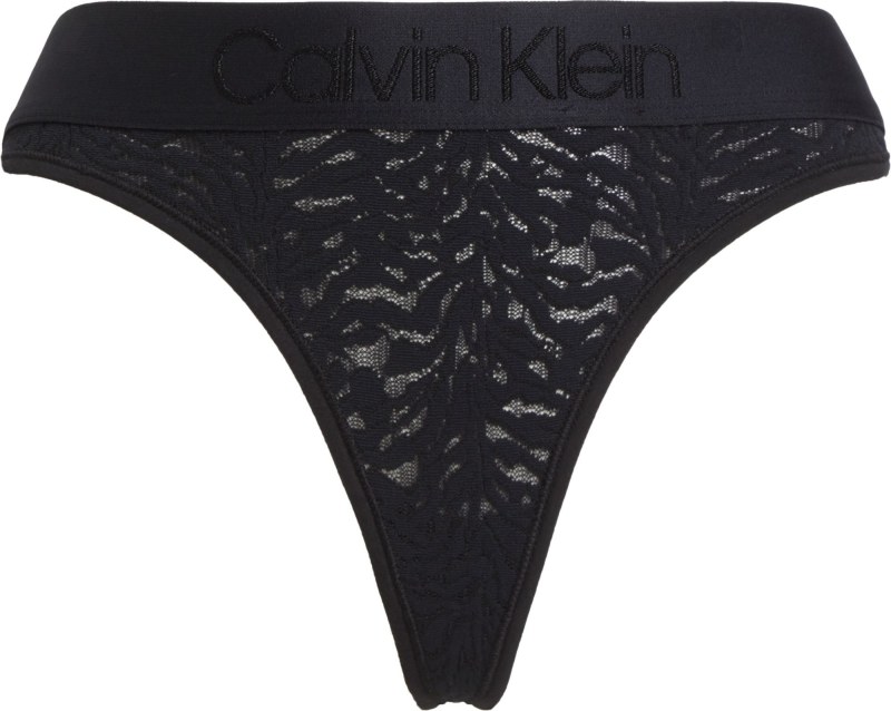 Dámská tanga Lace Thong Intrinsic 000QF7287EUB1 černá - Calvin Klein - Dámské plavky