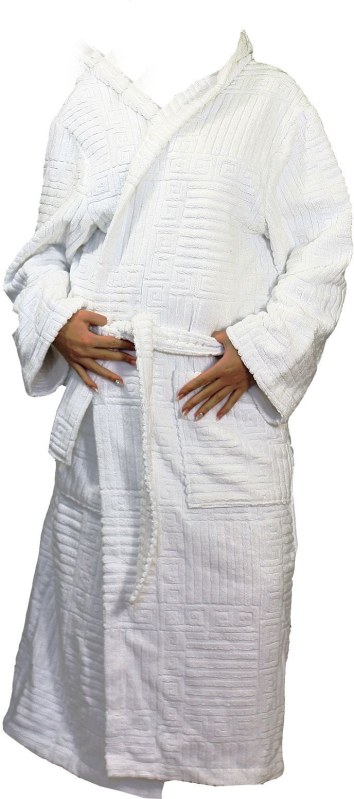AKCE - Dámský župan s kapucí 31070100 bílý - Vestis - Dámské spodní prádlo kalhotky