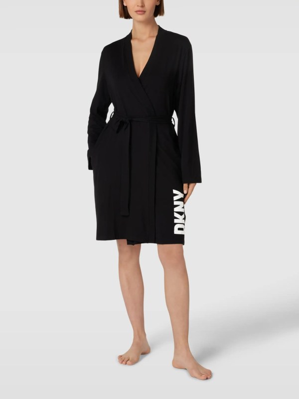 Krátký dámský župan YI2122635 001 černý - DKNY - Dámské spodní prádlo kalhotky