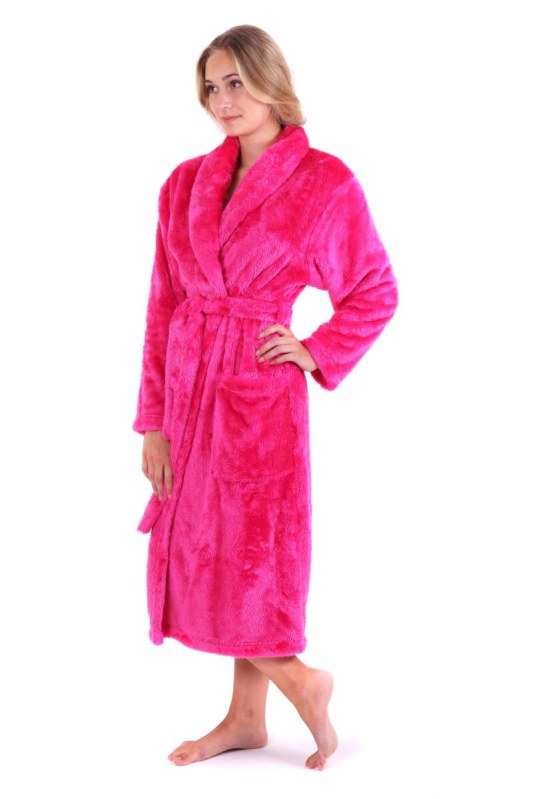 Dámská župan LILLY extra se šálovým límcem Tmavě růžová model 19034522 - Vestis - Doplňky čepice, rukavice a šály