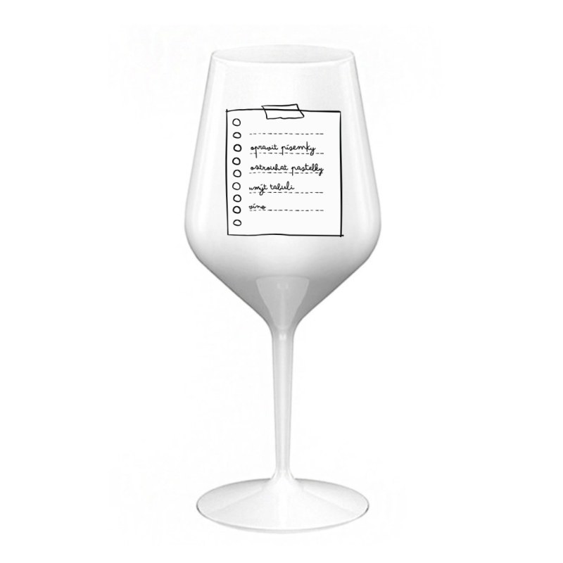 bílá nerozbitná sklenice na víno 470 ml model 21264585 - Giftela