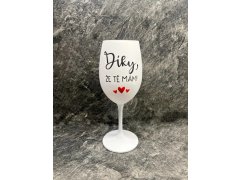 model 21794134 ŽE TĚ MÁM bílá sklenice na víno 350 ml - Giftela