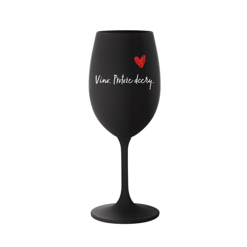 černá sklenice na víno 350 ml model 22025178 - Giftela