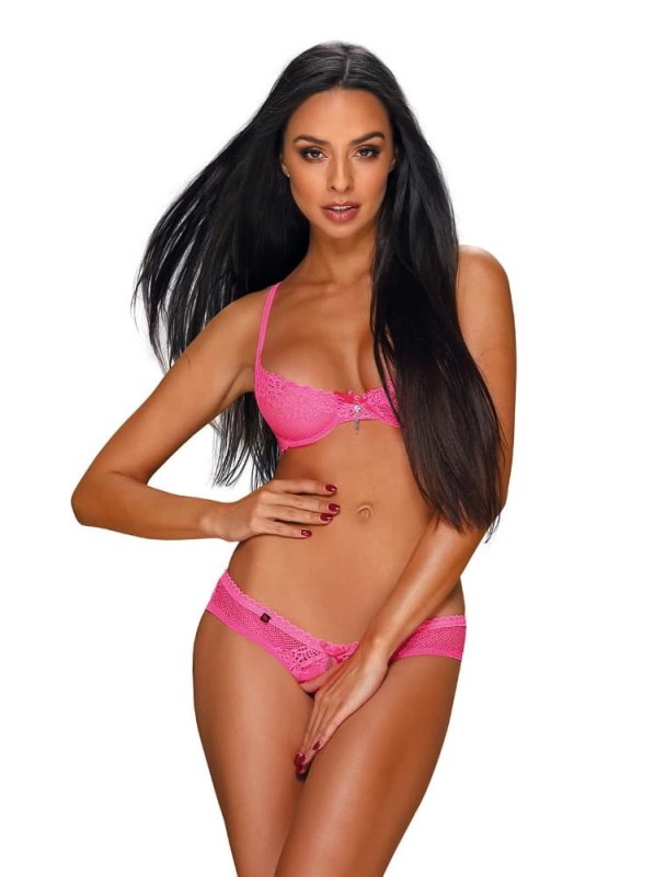 Sexy set model 15327339 set neon pink - Obsessive - Doplňky čepice, rukavice a šály