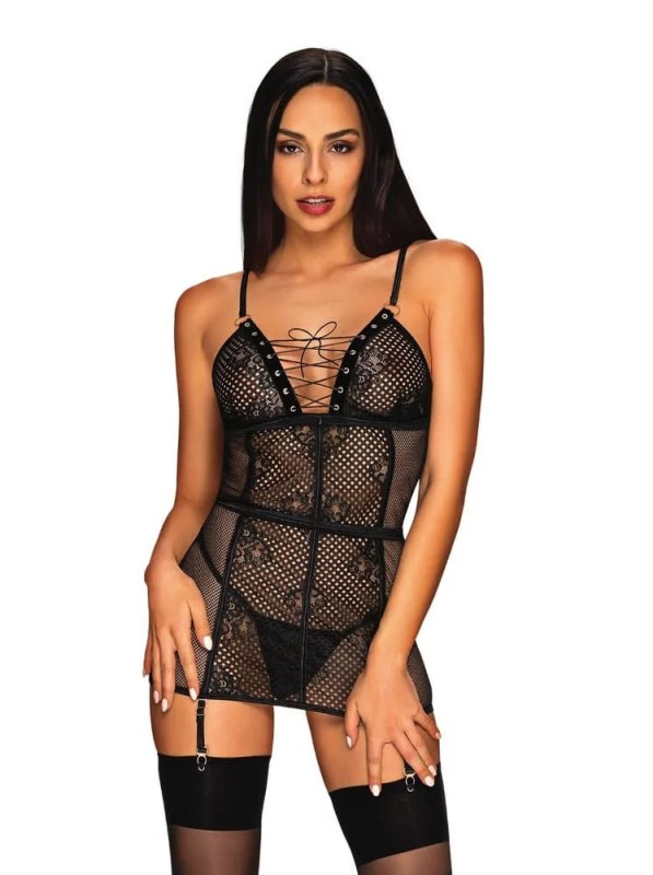 Pikantní košilka model 16227968 chemise - Obsessive - Doplňky čepice, rukavice a&nbsp;šály
