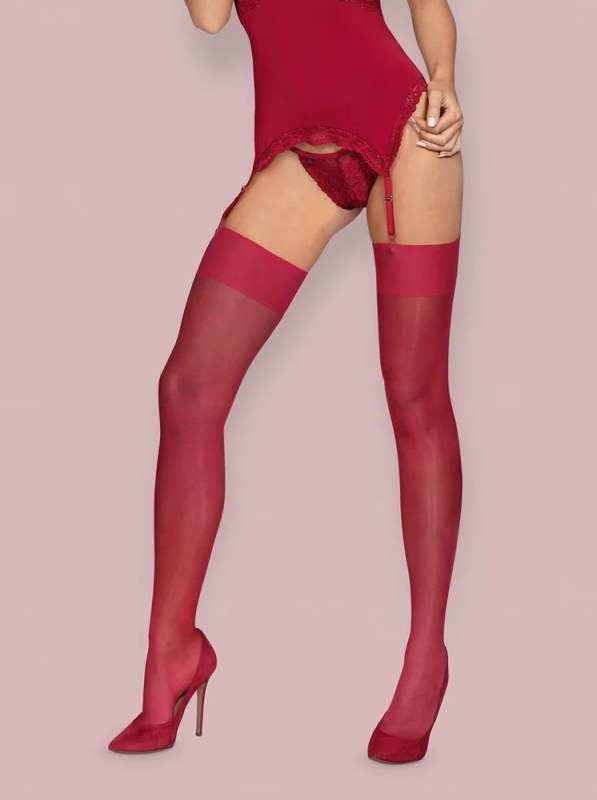 Smyslné punčochy model 8212642 bordó - Obsessive
