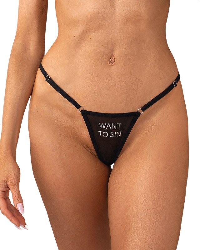 Dámská sexy tanga model 21935225 Sin černé - Obsessive