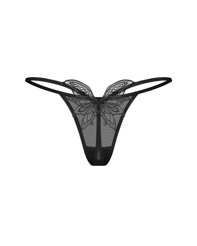 Dámská tanga model 22022595 Thong černé - Obsessive