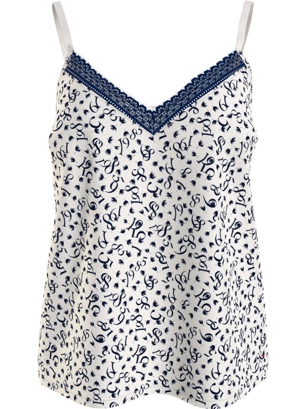 Dámský pyžamový top WOVEN PRINT bílý s potiskem model 18901095 - Tommy Hilfiger