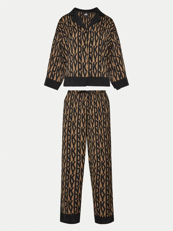 Dámské pyžamo model 19772536 202 hnědé s&nbsp;potiskem - DKNY - pyžama